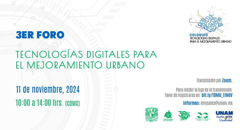 3er Foro de Tecnologías digitales para el mejoramiento urbano