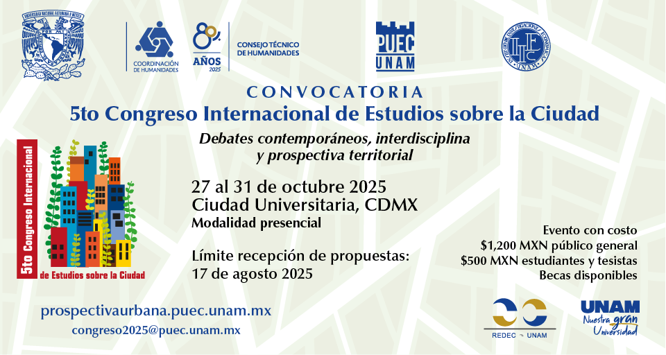 Convocatoria al 5to Congreso Internacional de Estudios sobre la Ciudad