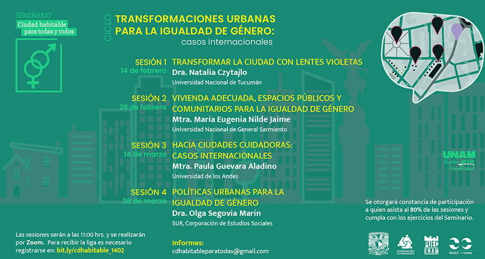 Ciclo Transformaciones urbanas por la igualdad de género: casos internacionales